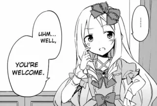 😒 8f6cb81c UHM... WELL, YOU'RE WELCOME. Anime, Manga, Proszę, Słodkie, Dziewczyna, Dymek telegram sticker