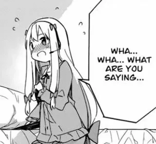 😣 f259f850 WHA... WHA... WHAT ARE YOU SAYING... Anime, Manga, Dymek, Zawstydzony, Kreskówka, Kawaii telegram sticker