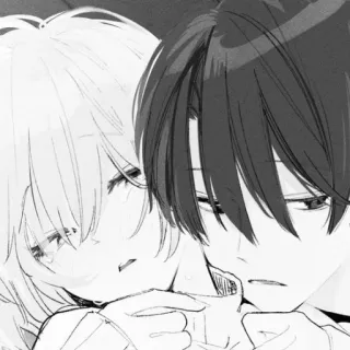 🤍 4e020f8f 动漫, 情侣, 肖像, 漫画, 浪漫 telegram sticker