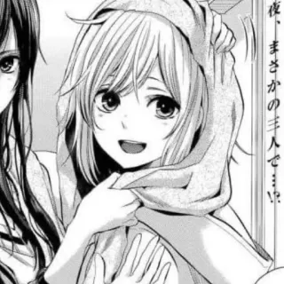 🌧 f019d9e4 夜、まさかの手人で…!? 漫画, 动漫, 连帽衫, 日语, 插画, 女孩, 肖像 telegram sticker