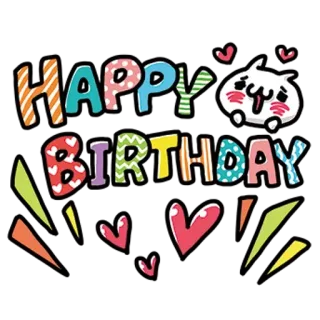 ✳️ 081d1037 HAPPY BIRTHDAY feliz aniversário, aniversário, celebração, saudações, corações, kawaii whatsapp sticker
