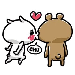 ✳️ 09544728 CHU beijo, amor, desenho animado, fofo, animais whatsapp sticker