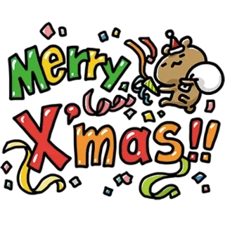 ✳️ ee777c6a Merry Xmas!! natal, feriado, festivo, celebração, fofo, animal, natal whatsapp sticker