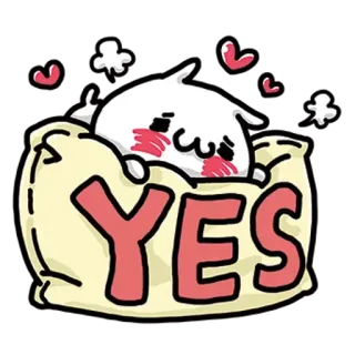✳️ fc2fb34f YES Desenho animado, Kawaii, Sim, Fofo, Positivo, Comemorativo whatsapp sticker