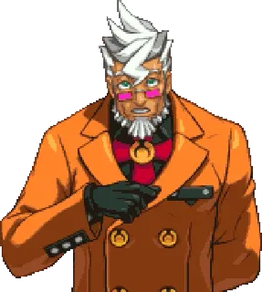 🤔 8a05a6e3 Manfred von Karma Ace Attorney 逆転裁判, 狩魔豪, ゲーム, キャラクター, 悪役 whatsapp sticker