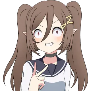 😆 83329075 Anime, Cartoon, Mädchen, Elf, Charakter whatsapp sticker