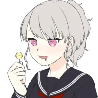 😍 92414710 Anime Mädchen, Lutscher, niedlich, Herzaugen, Cartoon, Manga whatsapp sticker