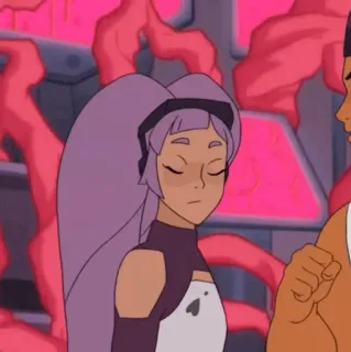🛠 7046109f Entrapta She-Ra and the Princesses of Power kreskówka, animowany, postać, fioletowe włosy, She-Ra telegram sticker