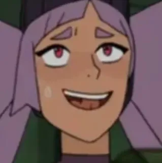 🛠 f27789ae Entrapta She-Ra and the Princesses of Power kreskówka, postać, Entrapta, fioletowe włosy, She-Ra, wyraz twarzy, twarz telegram sticker