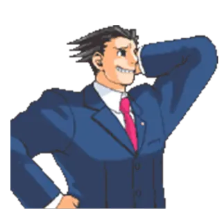 😁 6fad1300 Phoenix Wright Ace Attorney Phoenix Wright, Ace Attorney, Nhân vật, Trò chơi điện tử, Luật sư telegram sticker