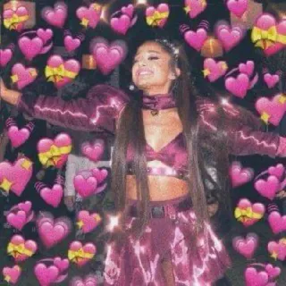 💝 f910ca23 Ariana Grande ป๊อปสตาร์, นักร้อง, หัวใจ, คนดัง, ผู้หญิง telegram sticker