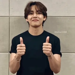 👍 9c7e9f56 btslive1306 Joinha, Positivo, Pop coreano, BTS, V, K-pop, Fã, Ídolo telegram sticker