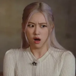 😱 a287cef9 Rose kpop, chanteur, tête drôle, mème, célébrité, réaction telegram sticker