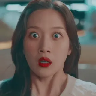 😳 4f1f1575 惊讶, 女人, 韩, 化妆, 脸, 表情 telegram sticker