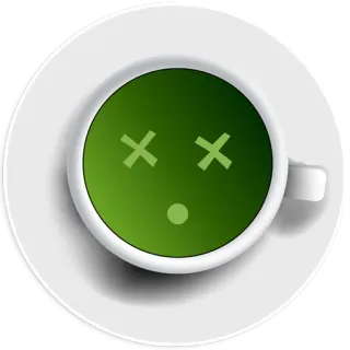 🤢 043b51a0 차, 음료, 컵, 마실 것, 초록, 죽은, X 눈 telegram sticker