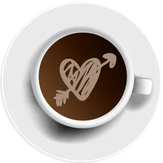 ❤️ 0f6a61c3 커피, 라떼 아트, 하트, 화살표, 사랑, 카페인 telegram sticker