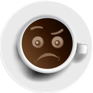 🤨 2191dea4 커피, 화난, 이모티콘, 음식, 음료 telegram sticker