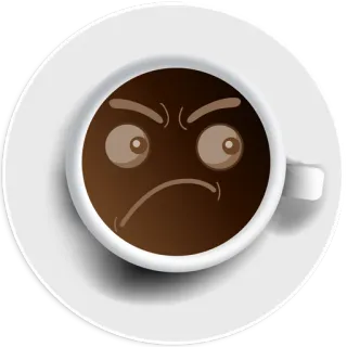 😠 63ae9dec 커피, 화난, 컵, 음료, 음료, 이모티콘 telegram sticker