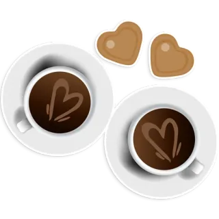 🥰 73c09de8 커피, 하트, 사랑, 컵, 음료, 로맨틱, 라떼 아트 telegram sticker