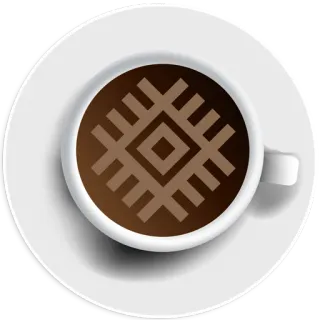 ⭐️ b2dfe38e 커피, 컵, 음료, 따뜻한 음료, 뜨거운, 기하학적, 패턴 telegram sticker