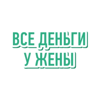 👰 0e7cc559 ВСЕ ДЕНЬГИ У ЖЕНЫ pieniądze, żona, rosyjski, humor telegram sticker