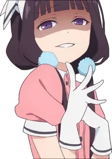 😏 d3c29046 anime, meisje, zelfgenoegzaam, grijns telegram sticker