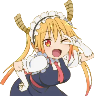 😉 f1b9f8a0 Tohru Miss Kobayashi's Dragon Maid Anime, Draak, Maid, Tohru, Schattig, Kawaii telegram sticker