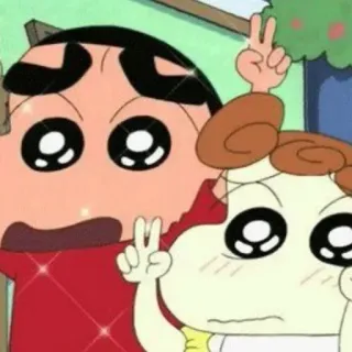 🥺 3a6ba59e Shin-chan Crayon Shin-chan 动漫, 卡通, 蜡笔小新, 和平标志, 可爱, 卡哇伊, 角色 telegram sticker
