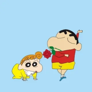 🤪 69dd3685 Shin-chan Crayon Shin-chan 蜡笔小新, 动漫, 卡通, 婴儿, 玫瑰, 可爱 telegram sticker