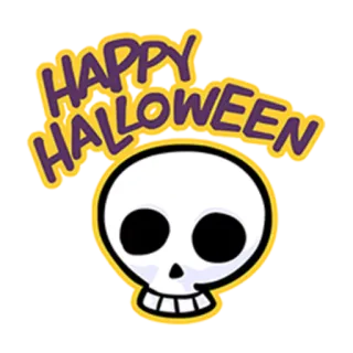 💀 591b3bee HAPPY HALLOWEEN 万圣节, 骷髅, 节日, 贴纸, 庆祝, 节日, 怪异 telegram sticker