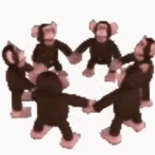 😁 5f4c10fd małpy, okrąg, słodkie, zwierzęta, bawiące się telegram sticker