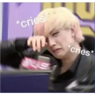 😢 965eef78 *cries* khóc, cảm xúc, buồn, người, meme telegram sticker