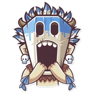 😱 acb6a1b3 maska, plemienny, horror, straszny, potwór, kreskówka whatsapp sticker