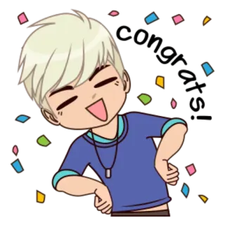 🎉 05232683 Cartone animato, Festa, Corfetti, Felice, Carino, Gioia whatsapp sticker