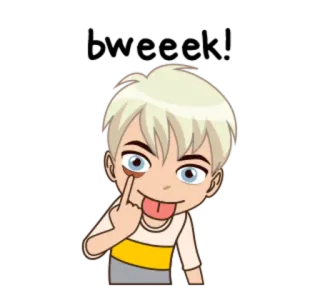 😜 393595c4 cartone animato, ragazzo, linguaccia, gesto, bambino whatsapp sticker