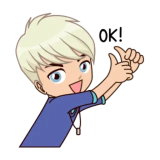 👌 4b73c303 OK! Anime, Cartone animato, Personaggio, Felice, Okay, Pollice in su whatsapp sticker