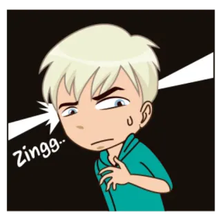😰 a7ed38c1 zingg.. cartone animato, ragazzo, sudato, anime, nervoso, stordito whatsapp sticker