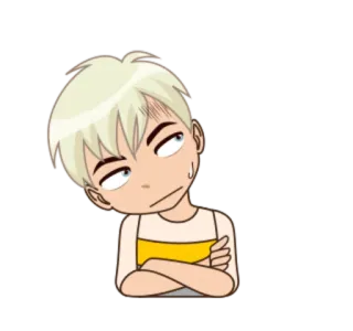 🙄 fac2d21c cartone animato, espressione, frustrazione, anime, personaggio, adesivo whatsapp sticker