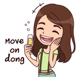 😁 2c10690d Cheers to Love Cartoon, Frau, Prost, Toast, Liebe, Feier, Champagner, Getränk telegram sticker