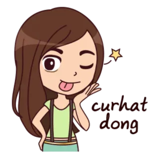 😜 e3e44f15 cutest dong Cartoon, Mädchen, Süß, Zwinkern, Zunge, Sticker telegram sticker