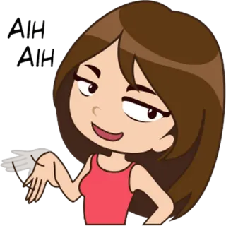 😀 58e02419 kartun, wanita, gadis, animasi, karakter, menyeringai telegram sticker