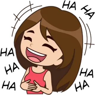 😂 d7d91787 kartun, wanita, tertawa, senang, gembira, ceria, tersenyum, terkekeh telegram sticker
