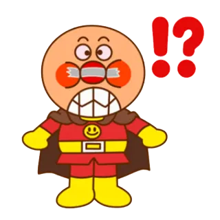 😳 497b28b3 Anpanman Anime, Cartone animato, Personaggio, Carino, Confuso, Anpanman, Domanda whatsapp sticker