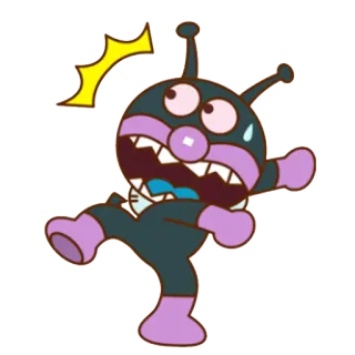 😳 5dc78588 Baikinman Anpanman Baikinman, Anpanman, Anime, Cartoni animati, Giapponese, Cattivo whatsapp sticker