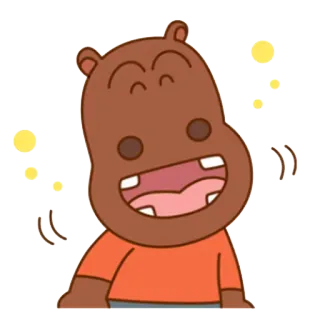 🍻 b0ecf3fd ippopotamo, cartone animato, animale, felice, carino whatsapp sticker