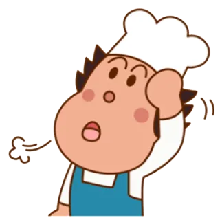 💨 c4038926 Chef, Cuoco, Cartone animato, Confuso, Arrabbiato, Cappello da chef, Cucina whatsapp sticker