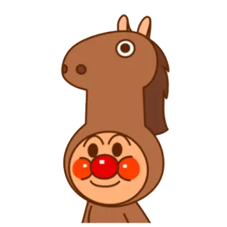 🐴 ddb2d20e Anpanman Anime, Personaggio, Cartone animato, Cavallo, Costume whatsapp sticker