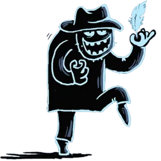 🌚 0bb6d0ee Cartoon, Figur, Hut, Geste, Silhouette telegram sticker