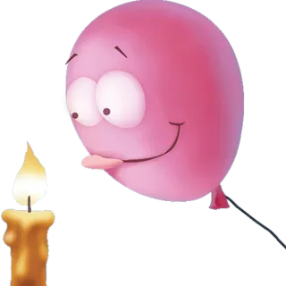 🎈 1a1c9831 Luftballon, Kerze, Flamme, Cartoon, Feier, Licht, Rosa telegram sticker