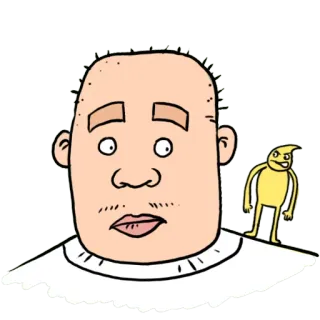 👻 1c71ffe2 Cartoon, Figur, Illustration, Glatze, Gesicht, Gelb telegram sticker
